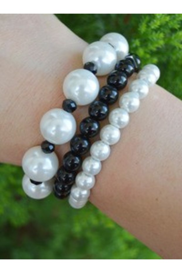 Pearl bracelet set - multicolored -
