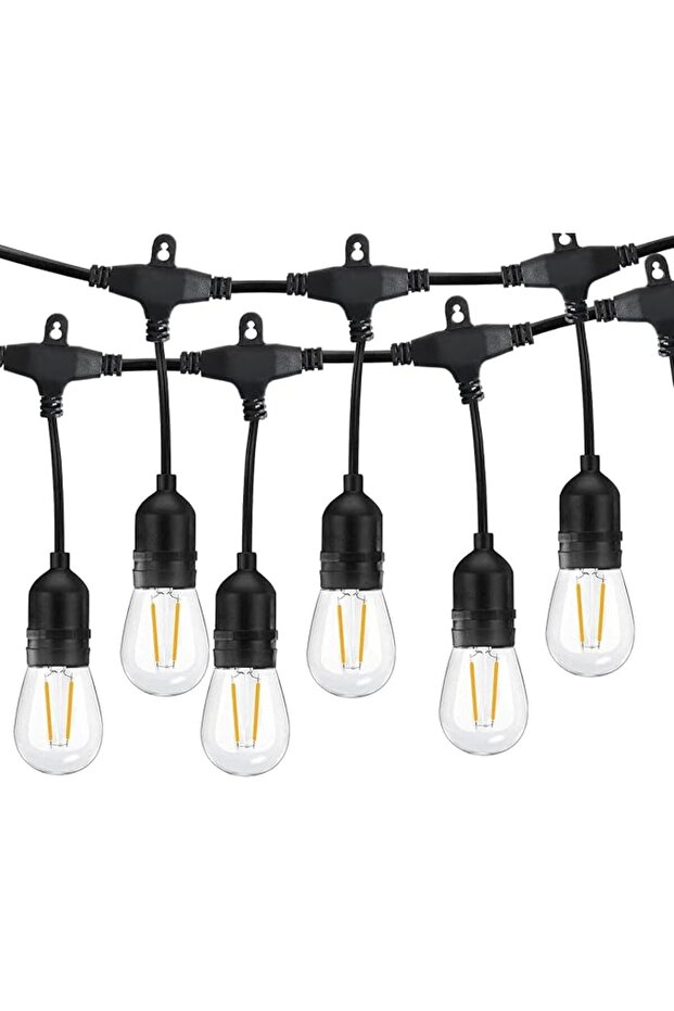 أضواء LED خارجية بطول 49 قدمًا بلون أبيض دافئ 2700 كلفن