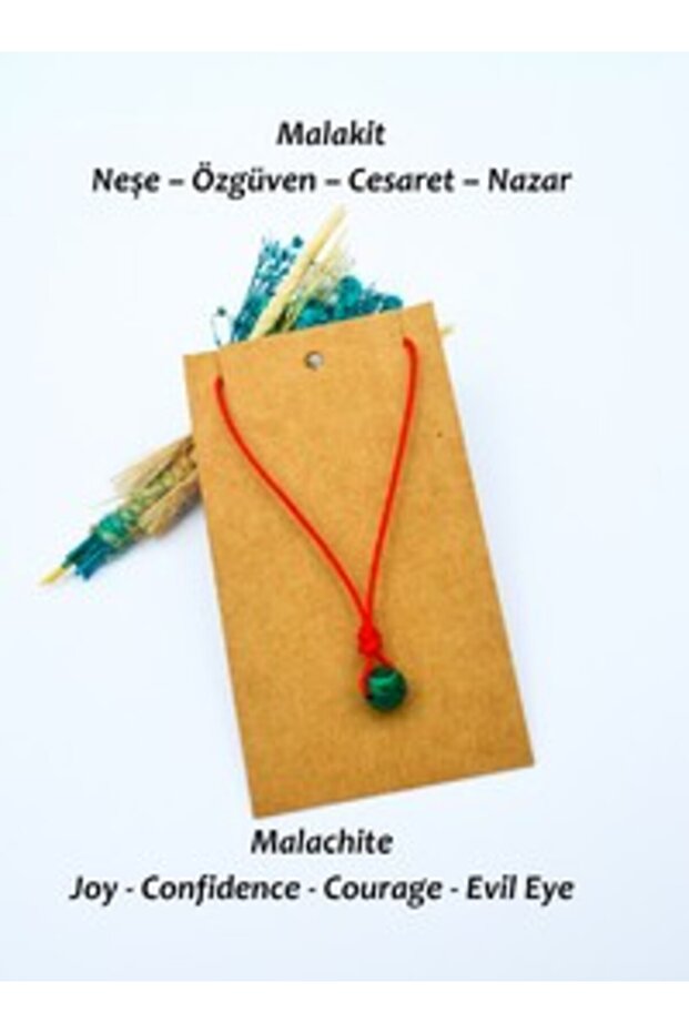 Malachite Natural Stone Necklace - Red -
