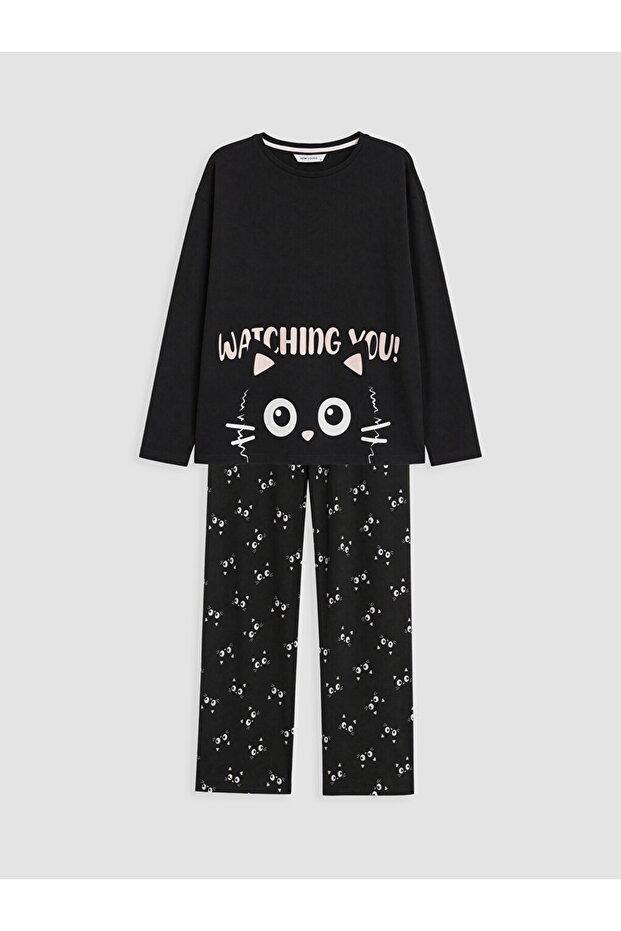 Zero Roba Collar Printed Women's Pajama Set for Style Enthusiasts from Uzg Store
