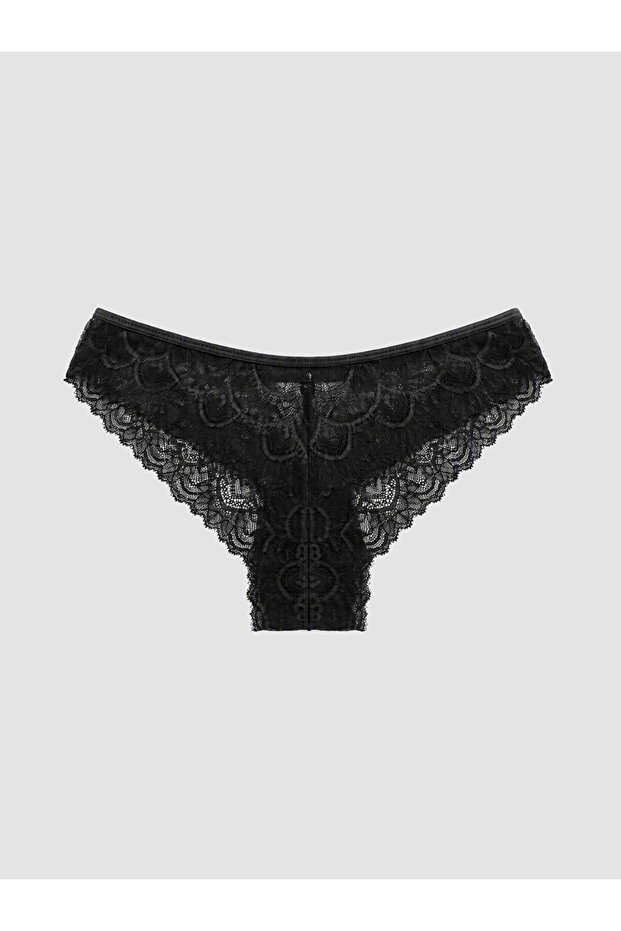 Özmarka New Season Black Lace Brazilian Panties