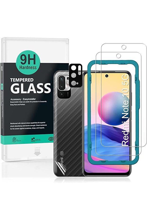 واقي شاشة لهاتف Redmi Note 10 5G/Poco M3 PRO 5G مقاس 6.5 بوصة، عبوة من قطعتين، زجاج مقوى بصلابة 9H