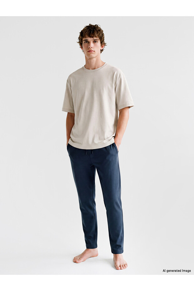 Ozmarka New Season Indigo Regular Fit Men's Pajama Bottoms