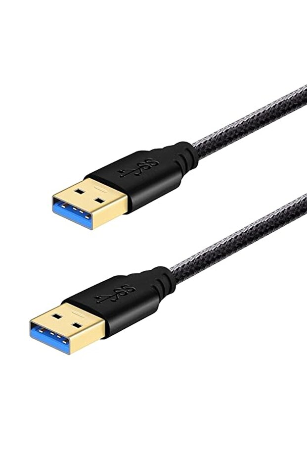كابل USB إلى USB، كابل USB 3.0 من النوع A إلى A (3 أقدام، أسود)