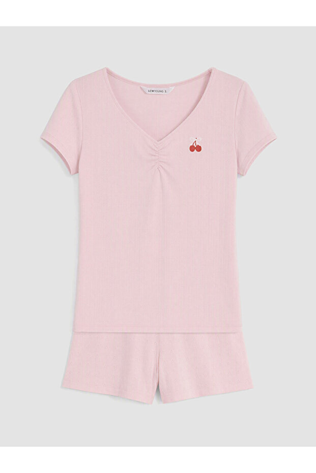 Sparkling Choices Cherry Print Women's Shorts Pajamas Set from Shining Store
