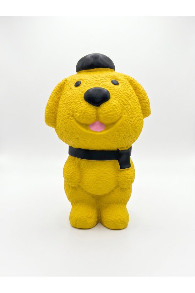 Sound-Activated Dog Biting and Teeth Grinding Toy - Puppy and Small Breed Chew Figure (Yellow) (15 cm)