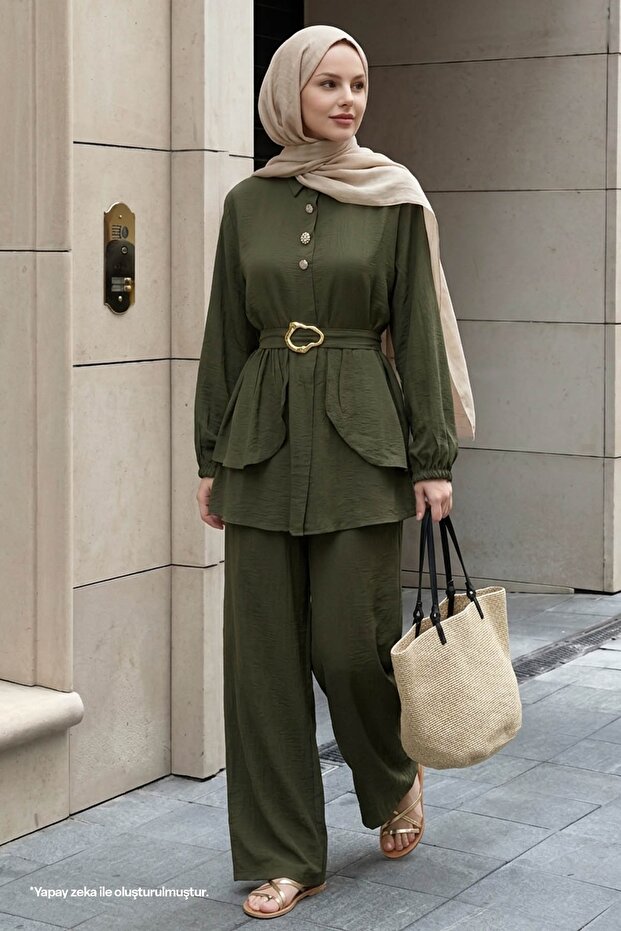 Stoned Buttoned Khaki Double Suit