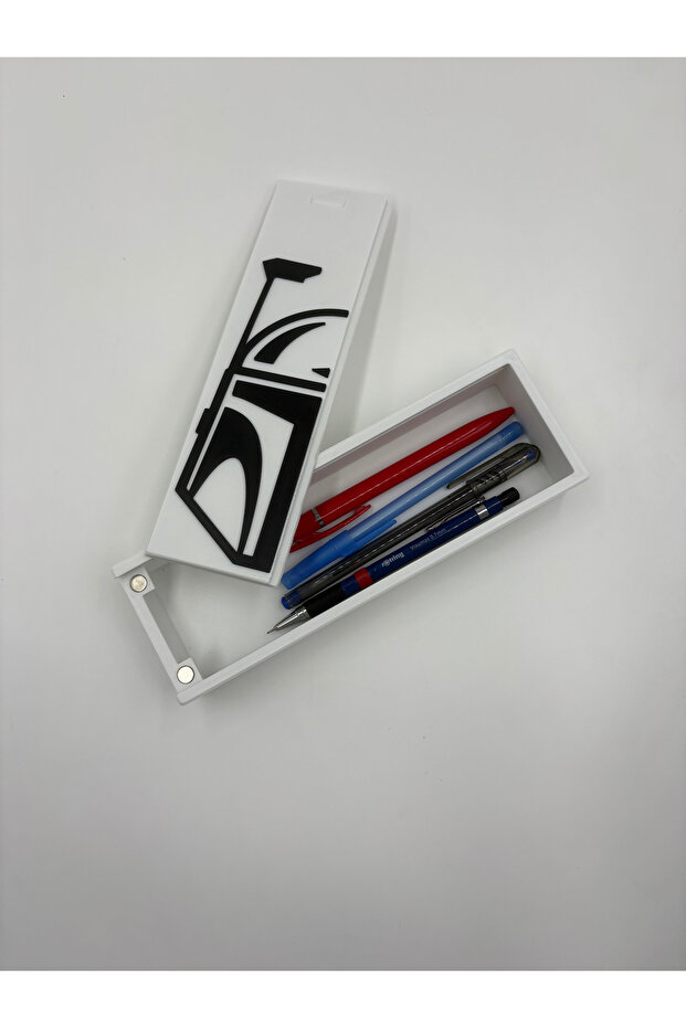 White Star Wars Themed Desktop Pen Holder with Magnetic Lid
