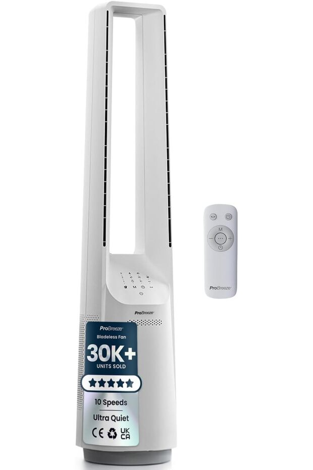 40 inch Bladeless Tower Fan with DC Motor - Ultra Quiet Fan with Remote Control, LED Dis