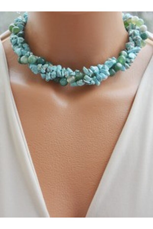 Turquoise and Green Agate Necklace -