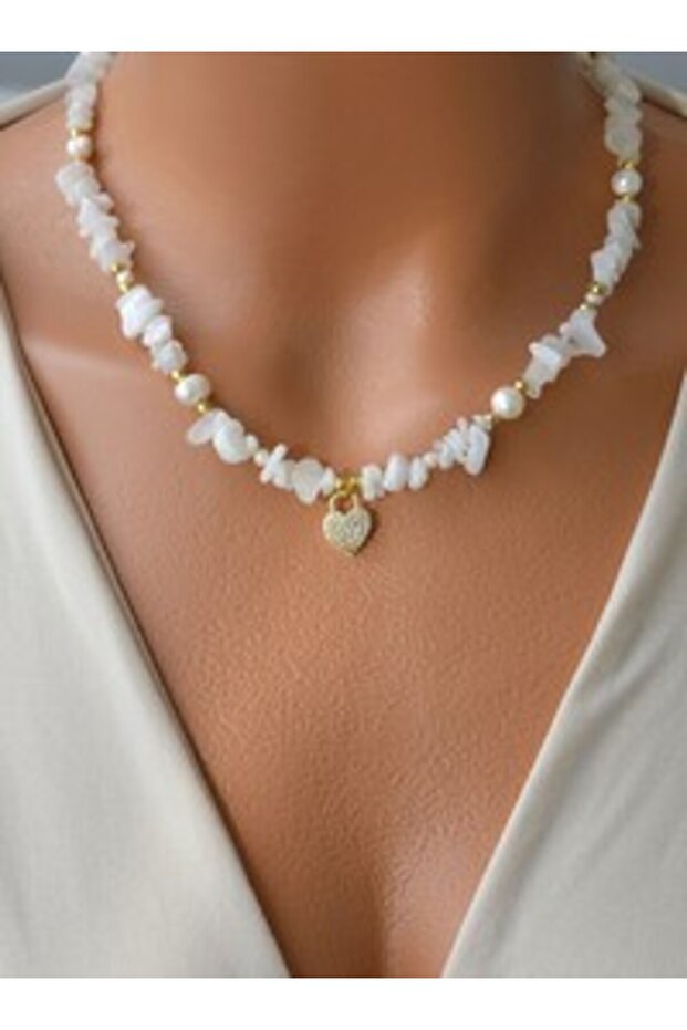 Amethyst and Pearl Necklace - Multicolor -