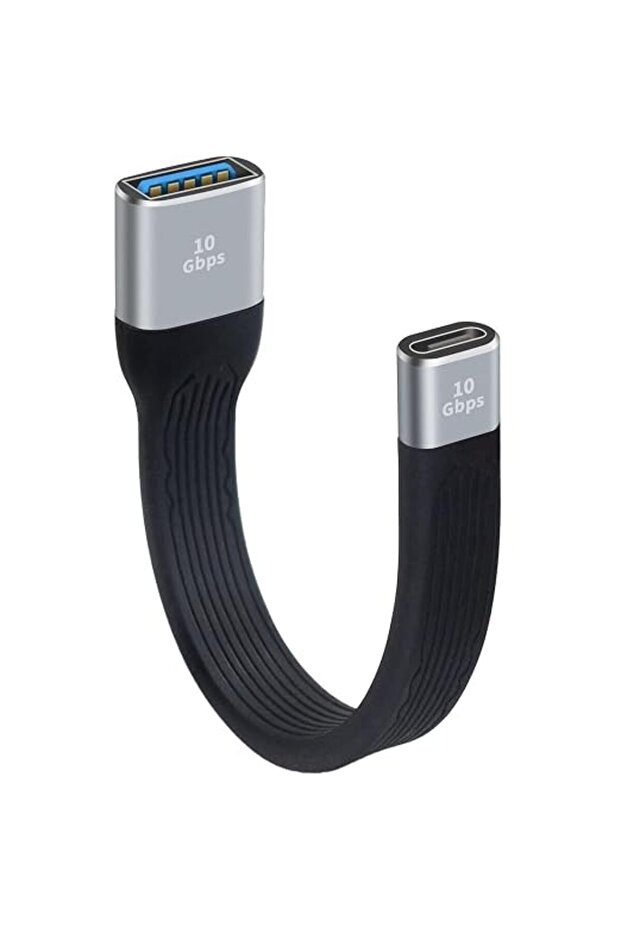 كابل USB قصير 5.3 بوصة، محول USB C أنثى إلى USB A أنثى، يدعم مزامنة البيانات بسرعة 10 جيجابت في الثانية، شحن سريع 3 أمبير.