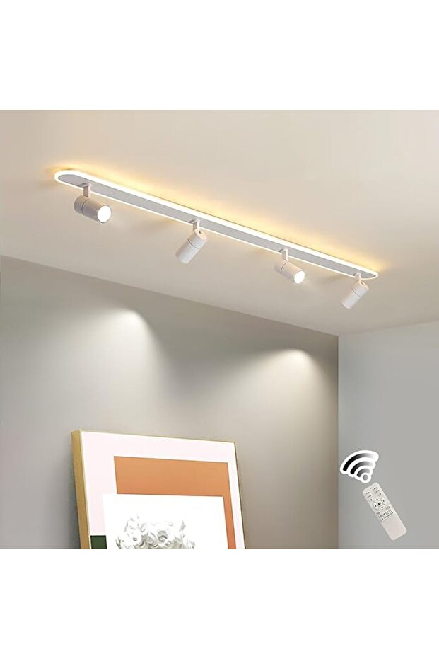 إضاءة سقفية LED مع جهاز تحكم عن بعد وتحكم مزدوج، 110 سم، 4 مصابيح