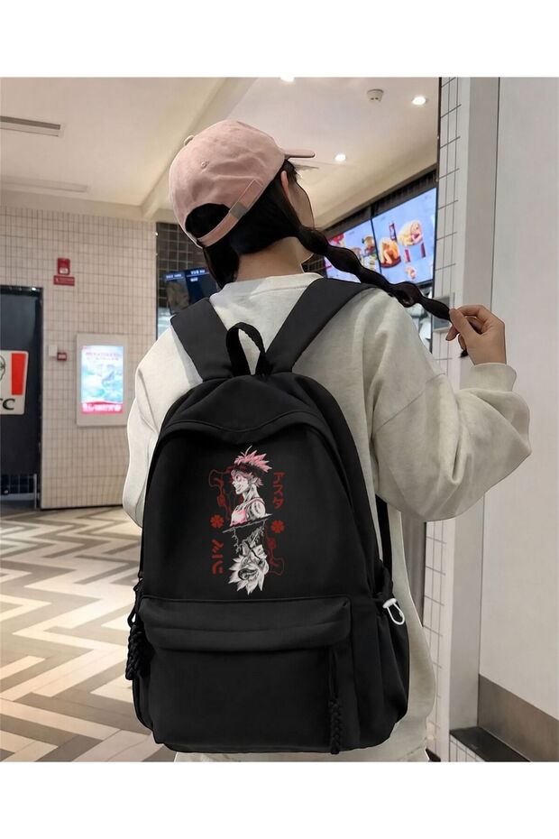 Black Anime Sukuna-Gojo Printed School, Classroom, Course Backpack