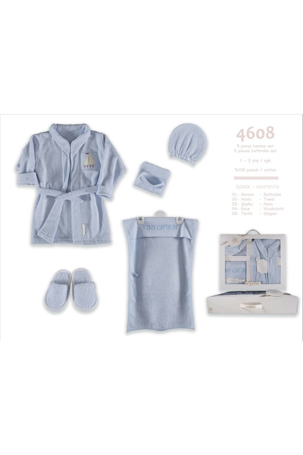 1-3 Years Old Baby Bathrobe Set | Children's Bath Towel Set | Cotton Baby Bathrobe and Towel Set