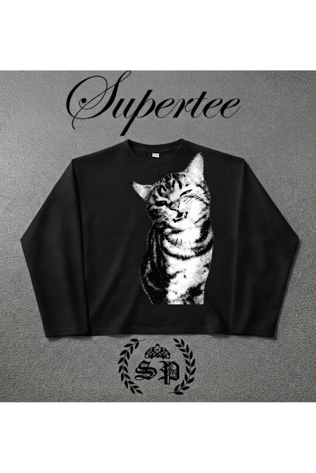 Long Sleeve Series Vintage Y2K Long Sleeve T-Shirt Long Sleeve Harujuka Boxytrexz33 Supertee Design1