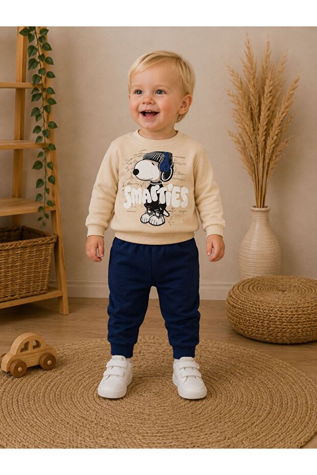 Baby Boy Printed Sweatshirt & Jogger Bottom Set 0-24 Months