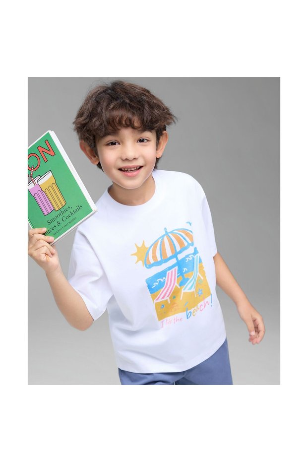Kids' Beach Scene Relaxed Graphic Tee