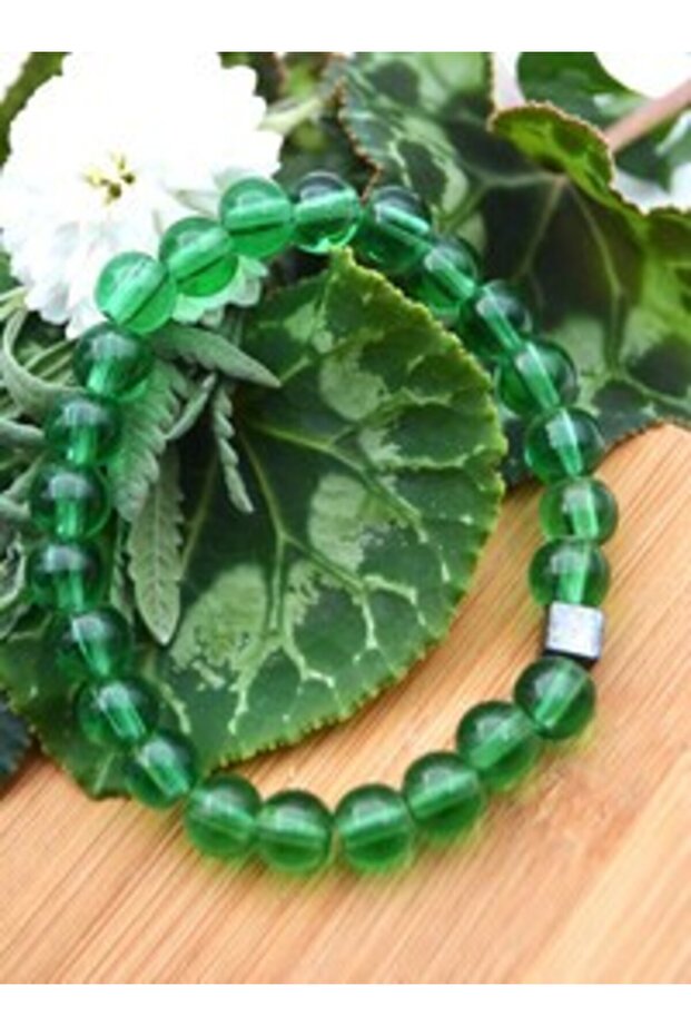 Green Glass Bracelet - Green -