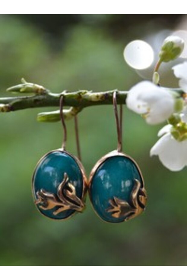 Handmade Tile Earrings - Turquoise -