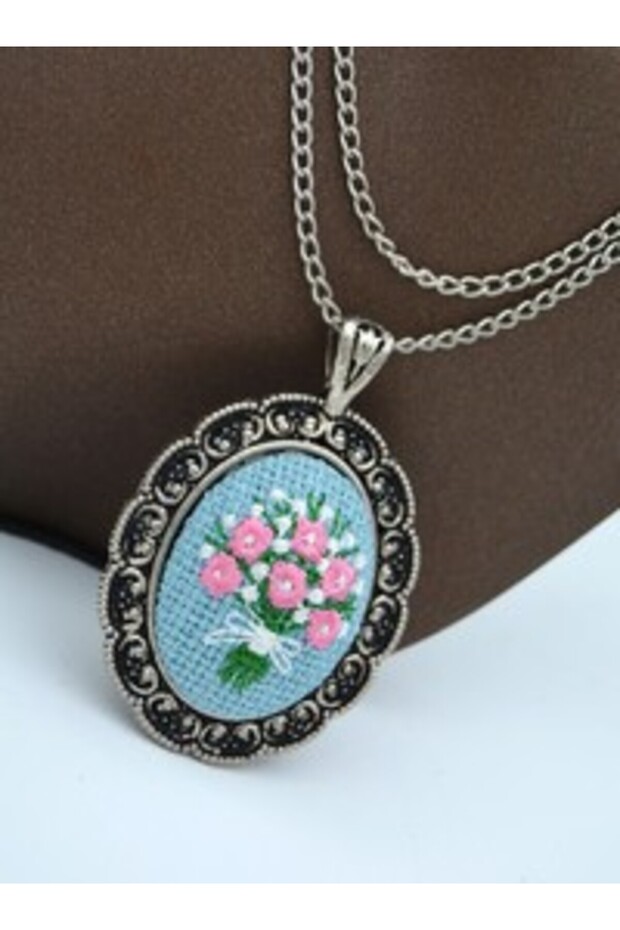 Long Chain Etamine Necklace - Blue -