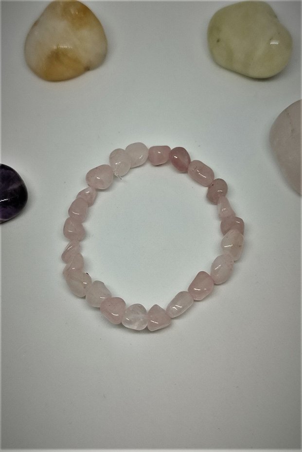 Certified Amorphous Pink Quartz Natural Stone Bracelet