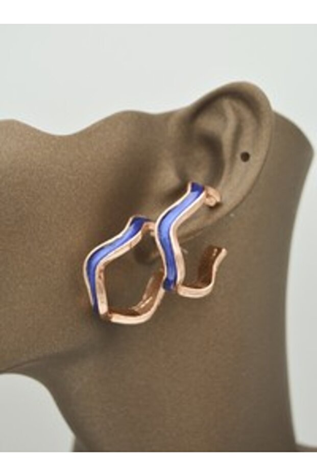 Saks Mineli Pink Plated Earrings - Blue -