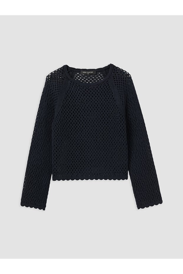 Özmarka New Season Crew Neck Openwork Women's Knitwear Sweater