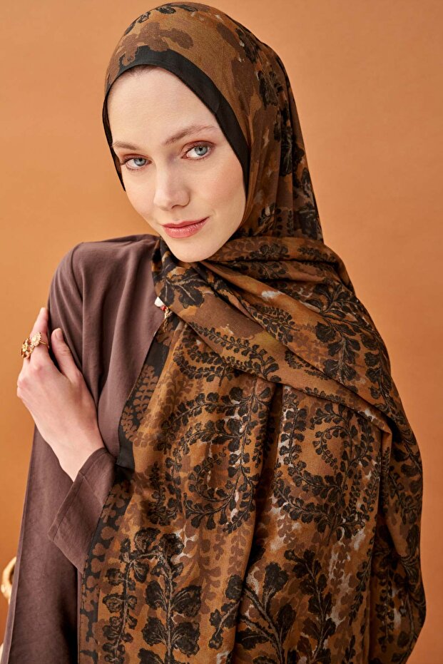 Lorena - Riva Shawl Tencel Spring Blossoms Brown - 510009 - 07