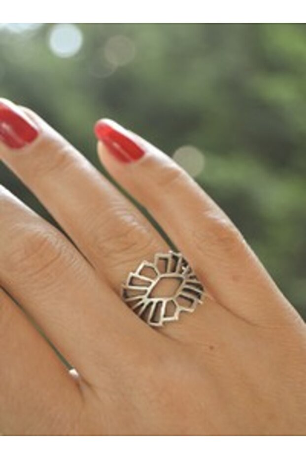 Bohemian ring - silver color -