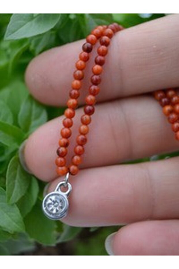 3mm Coral Necklace - Red -