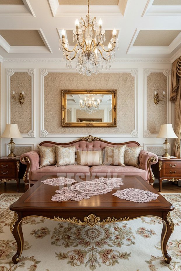 Living Room Set, Bedroom 3 Piece Coffee Table Cloth, Table Cloth 3 Piece Room Set Powder