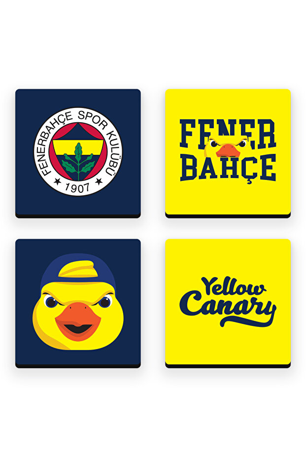 Yellow Canary Wooden Coasters (Set of 4) - Licensed Original