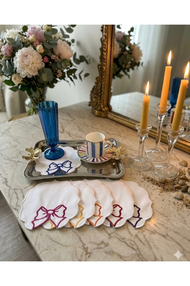 Colorful Bow Model Presentation Napkin, Coaster, Presentation Stand