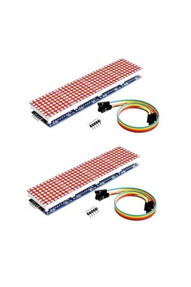 2 قطعة وحدة مصفوفة نقطية MAX7219 لـ Arduino ميكروكنترولر شاشة 4 في 1 مع سلك 5 سنون