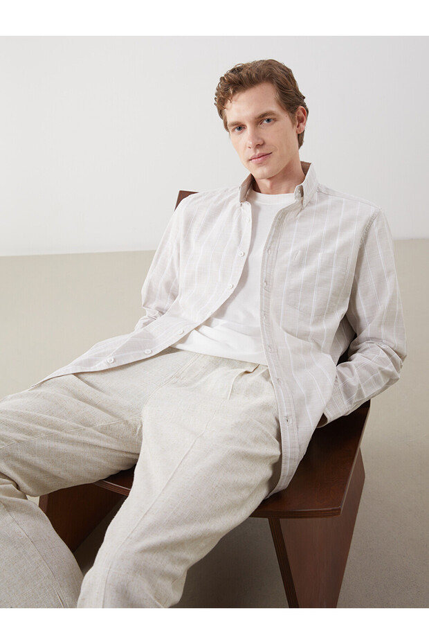 Nevavm Regular Fit Poplin Men's Shirt with Difference