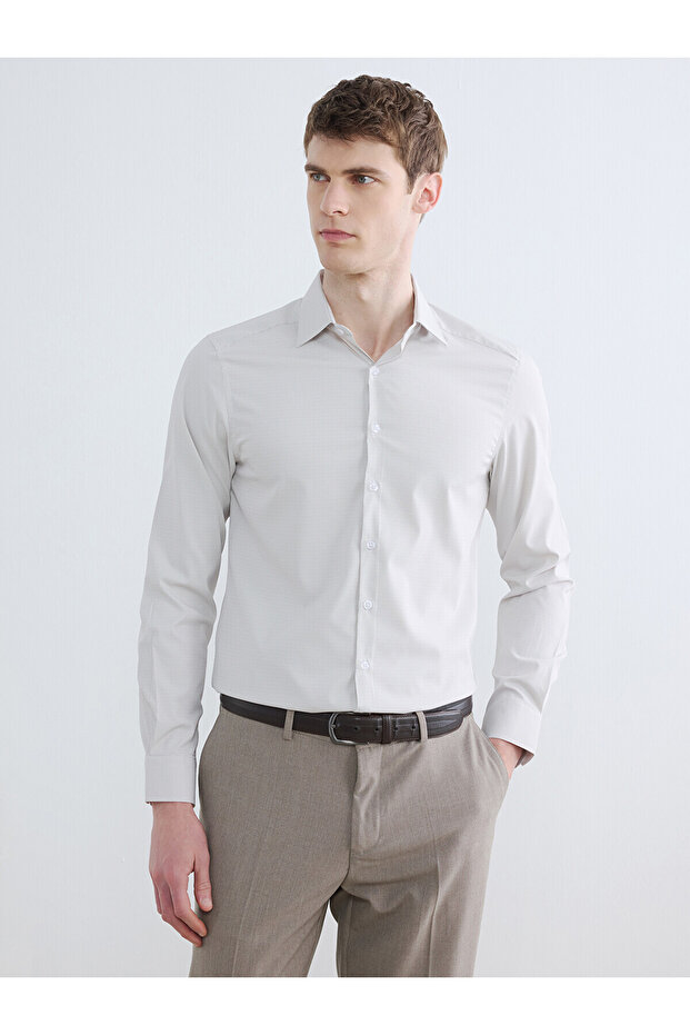 Nevavm Slim Fit Plaid Men's Shirt with Difference