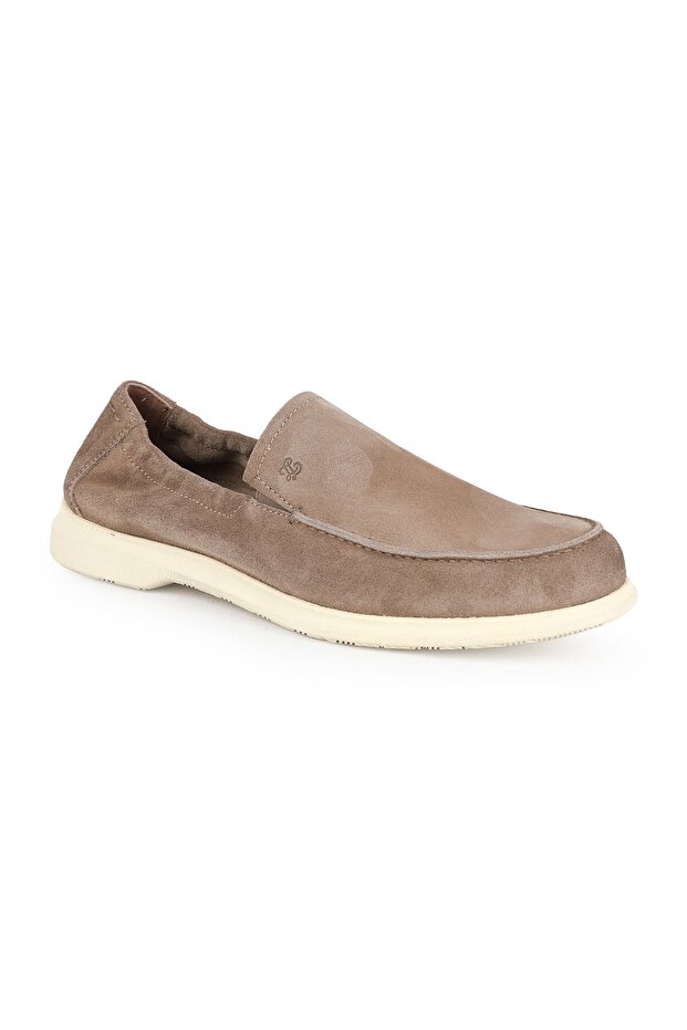 L5929 Men's Genuine Suede Leather Loafer with Elastic Sides and Flexible Rubber Sole
