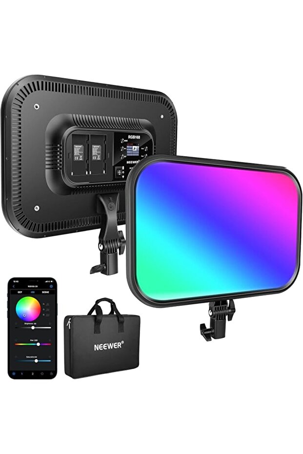 لوحة إضاءة فيديو LED RGB مقاس 18.3 بوصة مع تحكم عبر التطبيق، 360 درجة ° ألوان كاملة، عبوة واحدة 60 واط قابلة للتعتيم 2500 كلفن~8