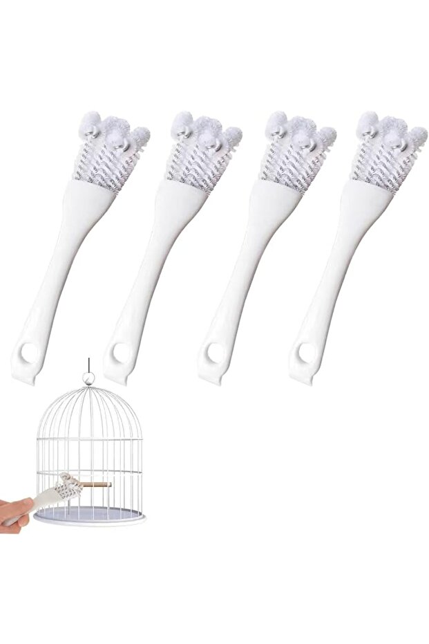 4 Pack Long-Handled Bird Cage Cleaning Tools, Shovel Cleaner Set for Bird Droppings Removal, E