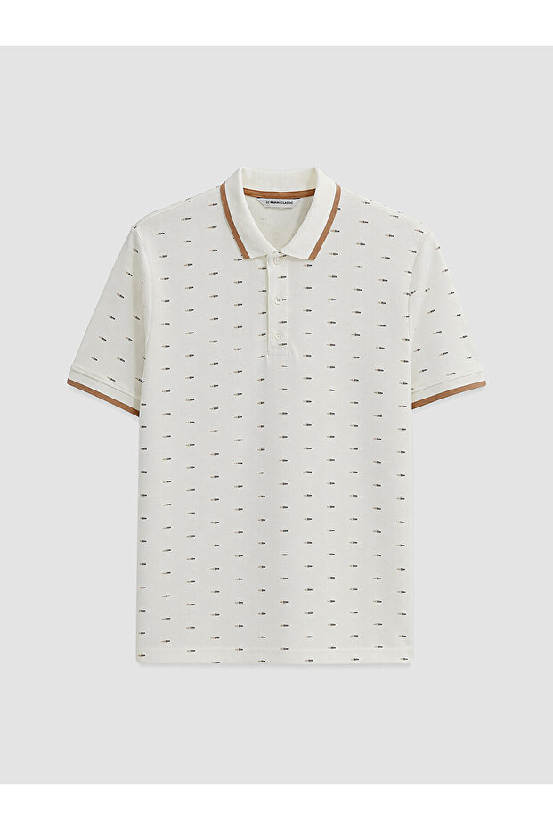 Nevavm Polo Collar Patterned Pique Men's T-Shirt