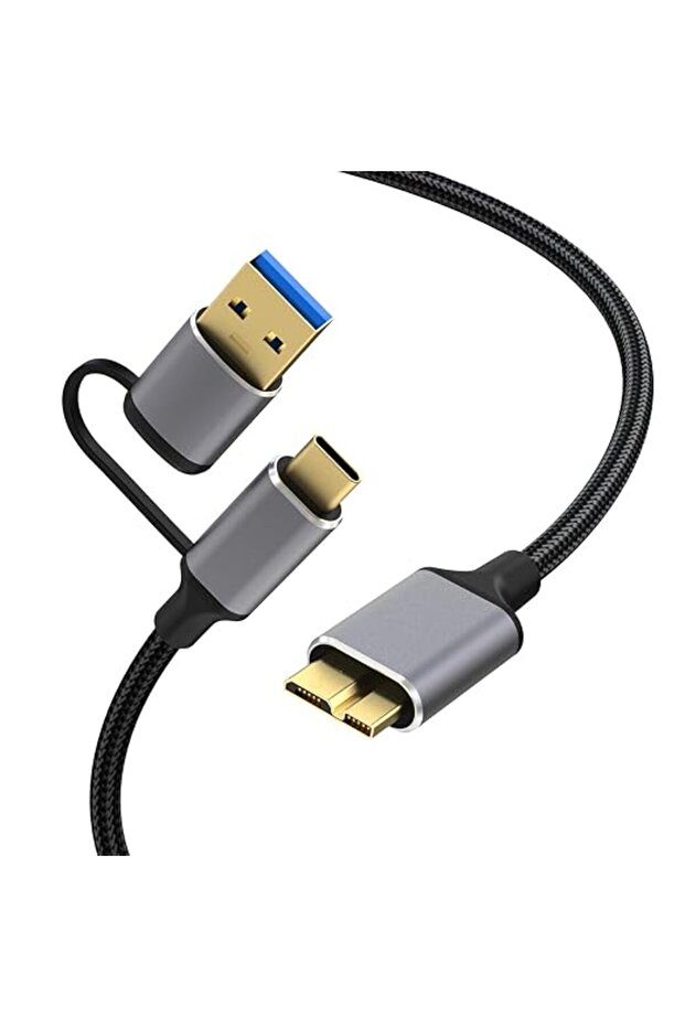 كابل كاميرا USB A/C إلى Micro B 3.0 متوافق مع نيكون D500 D800 D810 D850، كانون EOS 7D مار