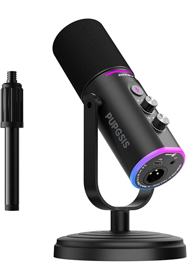 ميكروفون D1 USB/XLR مع خاصية إلغاء الضوضاء ومقابض تحكم مزدوجة في التضخيم