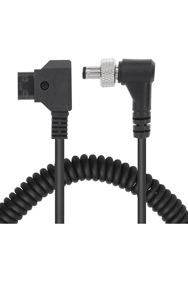 كابل طاقة D-Tap إلى DC للمراقبة، كابل طاقة ملفوف بزاوية قائمة D-Tap Locking DC لـ BMCC BMPC/ATOMO
