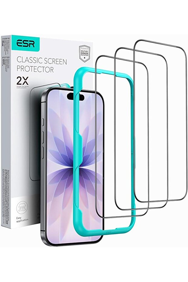 ESR 3 Pack for iPhone 17/iPhone 16 Pro Screen Protector, Align Frame