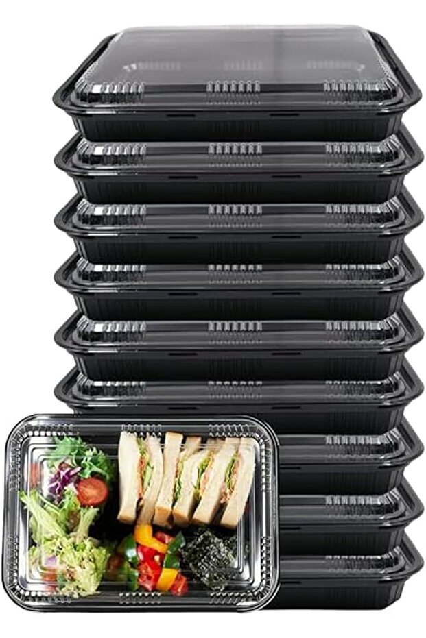 Durable Food Storage Containers with Lids, Reusable Plastic Meal Prep Boxes, Airtight Fridge & Freez