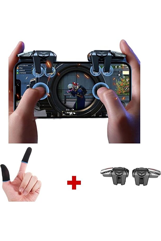 مشغل ألعاب احترافي، 4 أزرار لوحدة تحكم Pubg Mobile، يدعم IOS وAndroid ومعظم الهواتف