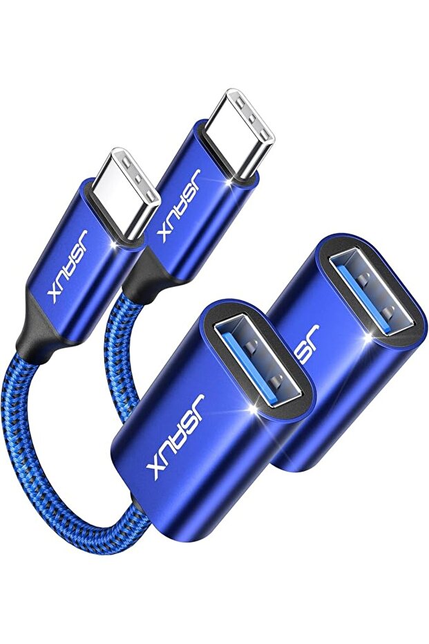 محول USB C إلى USB [عبوة من قطعتين]، كابل OTG من النوع C ذكر إلى النوع A أنثى