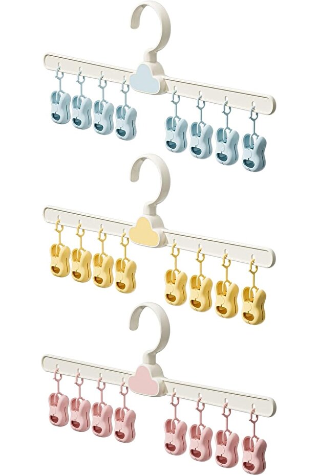3 PCS Sock Drying Rack Hangers with Clips Space Saving