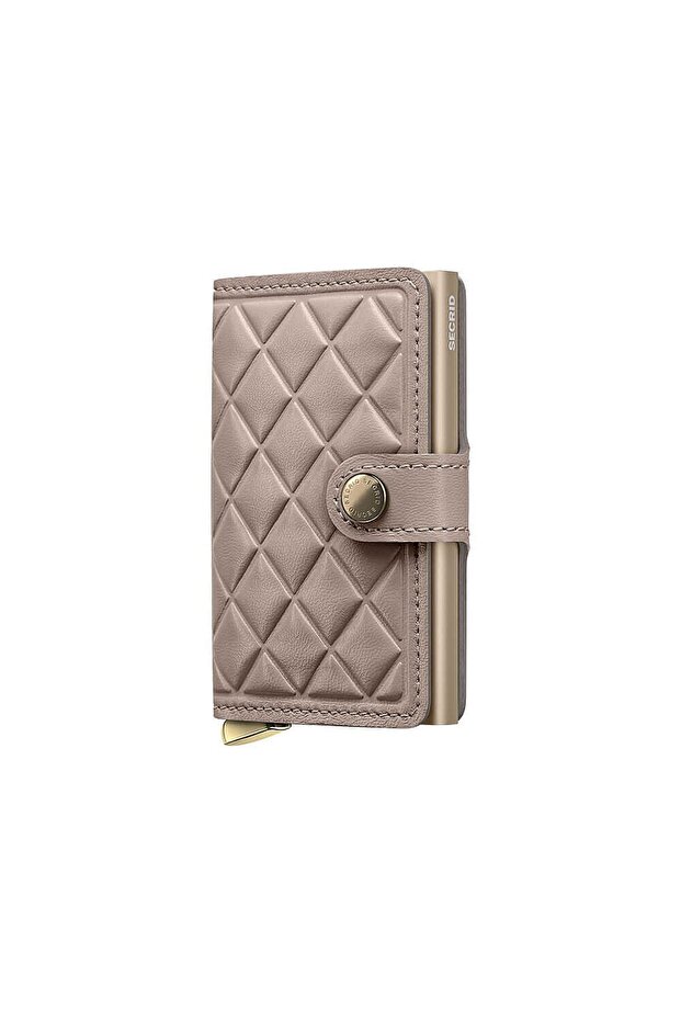 Premium Miniwallet+ Embossed Diamond Card Holder Wallet, Beige